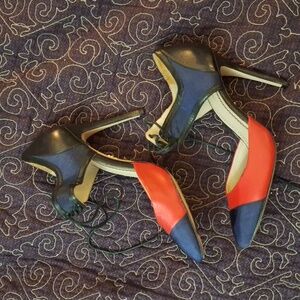 Red and Blue designer high heels Pour la Victorie - voting shoes!